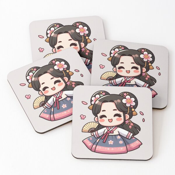 Item preview, Hanbok Cute Girl Kawaii Cherry Blossoms K-drama designed and sold by NerdiPop.