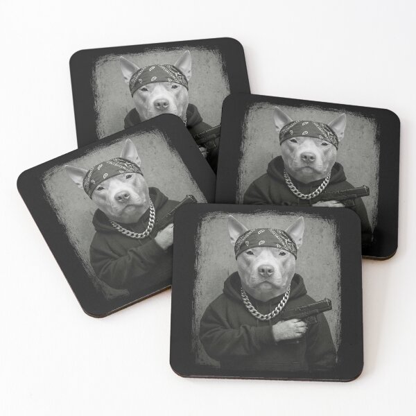Item preview, Tough Pitbull Dog Bandana Hoodie Heavy Chain designed and sold by d247.