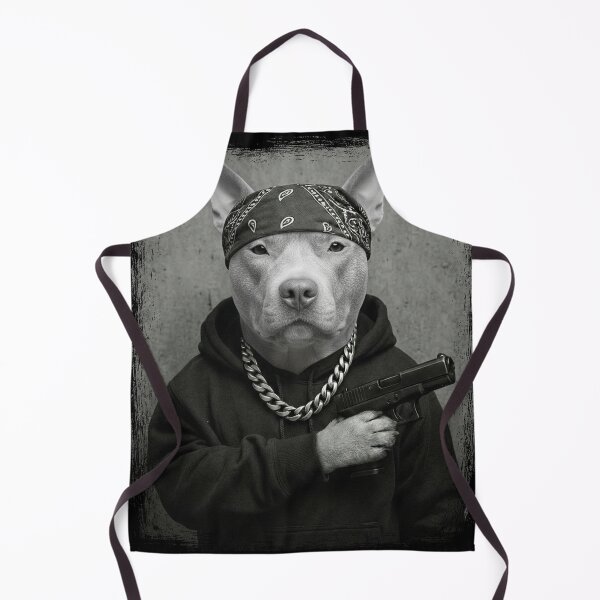Item preview, Tough Pitbull Dog Bandana Hoodie Heavy Chain designed and sold by d247.