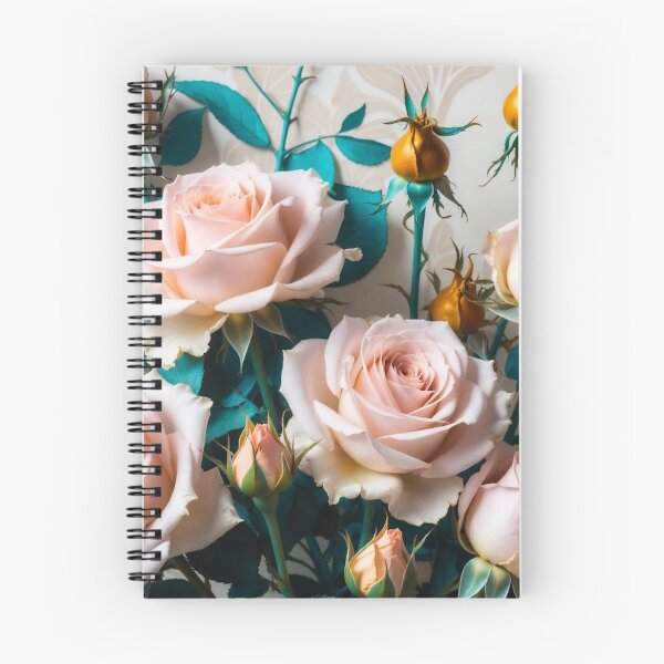 Item preview, Soft Pink Roses with Teal and Gold designed and sold by IntelliMindDesigns.