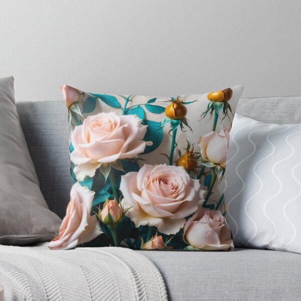 Item preview, Soft Pink Roses with Teal and Gold designed and sold by IntelliMindDesigns.