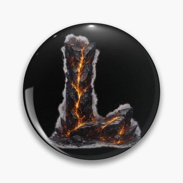 Item preview, Letter L Lava Rock Fire Cracked Stone Dark Monogram Gift designed and sold by irfanshikh.