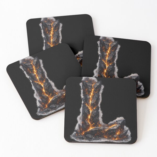 Item preview, Letter L Lava Rock Fire Cracked Stone Dark Monogram Gift designed and sold by irfanshikh.