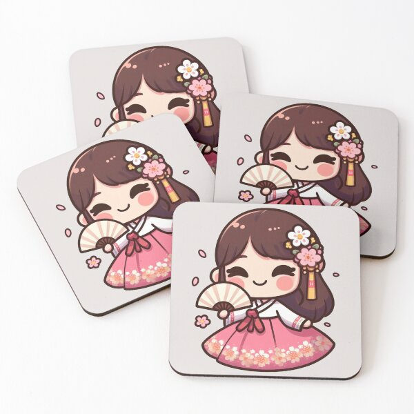 Item preview, Hanbok Cute Girl Kawaii Cherry Blossoms K-drama designed and sold by NerdiPop.