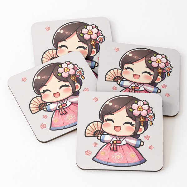 Item preview, Hanbok Cute Girl Kawaii Cherry Blossoms K-drama designed and sold by NerdiPop.