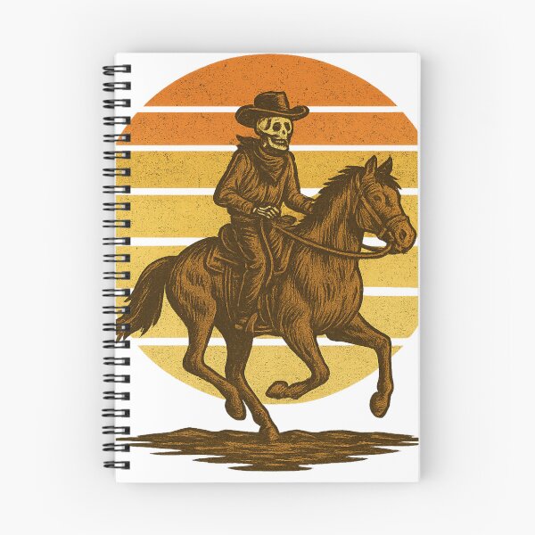 Item preview, Skeleton Cowboy Riding Horse Retro Sunset Vintage Western T-Shirt designed and sold by Five Reasons Designs.