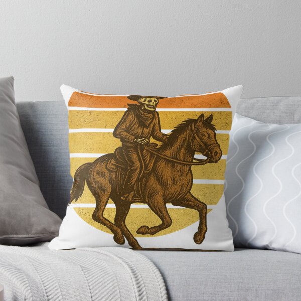 Item preview, Skeleton Cowboy Riding Horse Retro Sunset Vintage Western T-Shirt designed and sold by Five Reasons Designs.