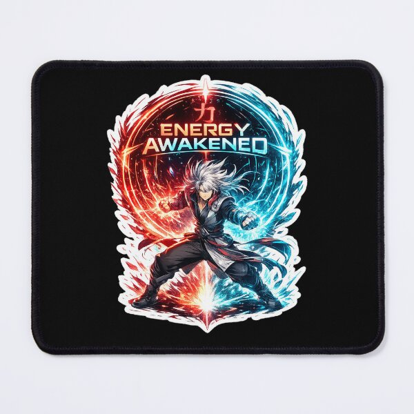 Item preview, Energy Awakened — Dual Power Anime Fighter Art designed and sold by Cyber Kitsune.