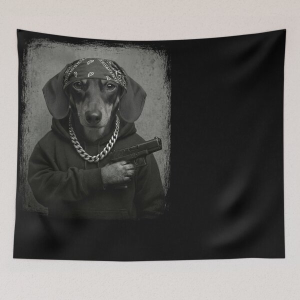 Item preview, Dachshund Street Dog Bandana Chain Hoodie designed and sold by d247.