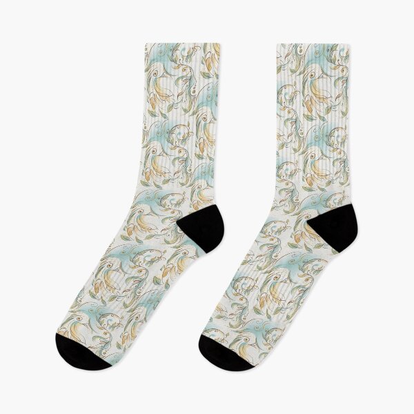 Item preview, Soft Aesthetic Floral Swirl Elegant Pastel Botanical Leaves Art designed and sold by NaevaArt.