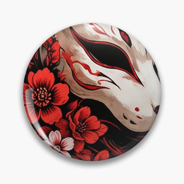 Item preview, Japanese Kitsune Fox Mask Cherry Blossom Tattoo Art designed and sold by brkydesign.