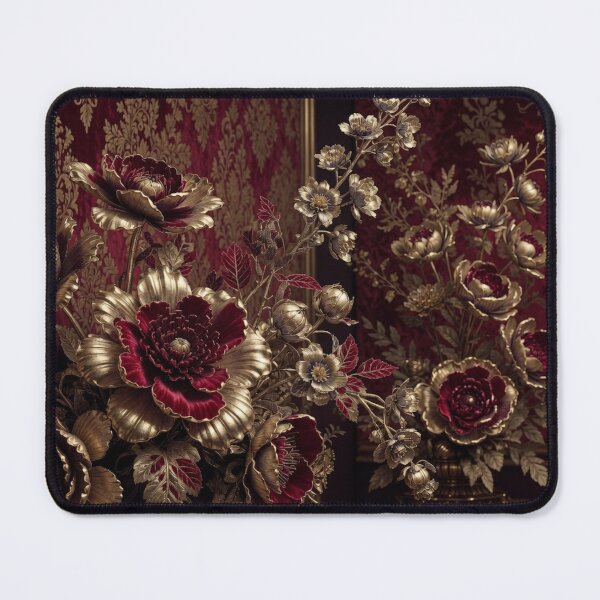 Item preview, Luxury Burgundy and Gold Floral Arrangement designed and sold by IntelliMindDesigns.