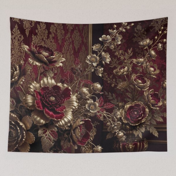 Item preview, Luxury Burgundy and Gold Floral Arrangement designed and sold by IntelliMindDesigns.