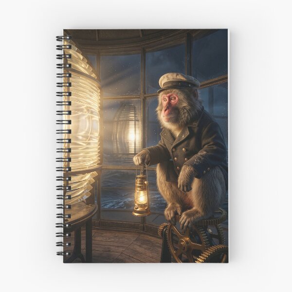 Item preview, Japanese Macaque Is Diligent Lighthouse Keeper designed and sold by Tridentulus.