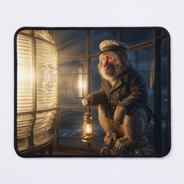 Item preview, Japanese Macaque Is Diligent Lighthouse Keeper designed and sold by Tridentulus.