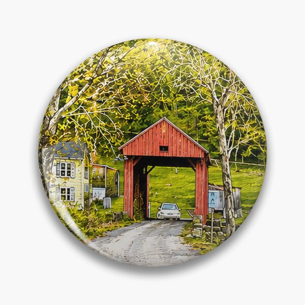 Item preview, Walkersville Covered Bridge rustic designed and sold by gotucoveredart.
