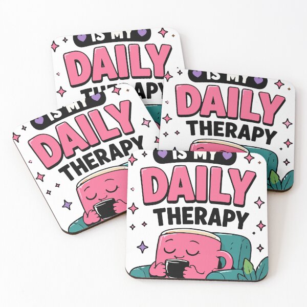 Item preview, Coffee Is My Daily Therapy Funny Coffee Quote designed and sold by Gift Phrase Studio.