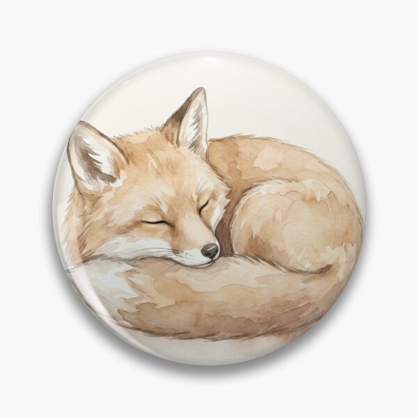 Item preview, Cute Sleeping Baby Fox Watercolor Illustration designed and sold by drhett09.
