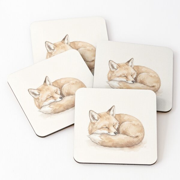 Item preview, Cute Sleeping Baby Fox Watercolor Illustration designed and sold by drhett09.