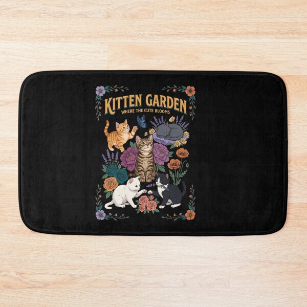 Item preview, Kitten Garden Floral Botanical Cat designed and sold by TeeARTHY.