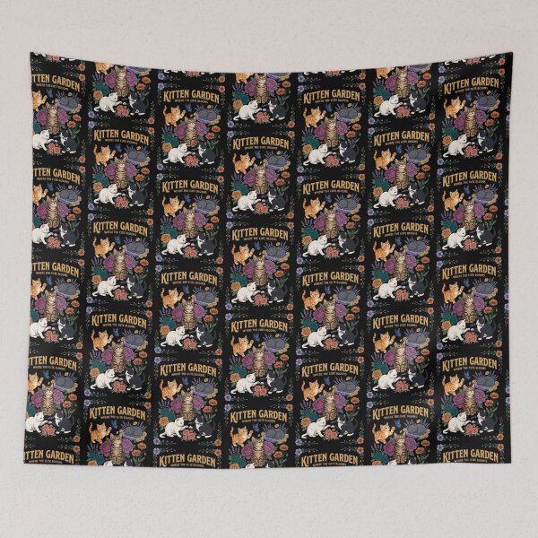 Item preview, Kitten Garden Floral Botanical Cat designed and sold by TeeARTHY.