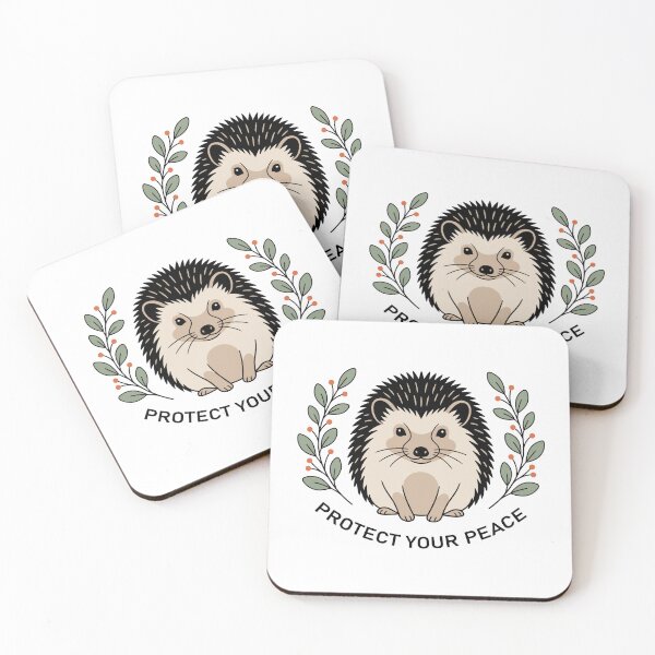 Item preview, Protect Your Peace: Minimalist Hedgehog Botanical Art designed and sold by ZUMERI.