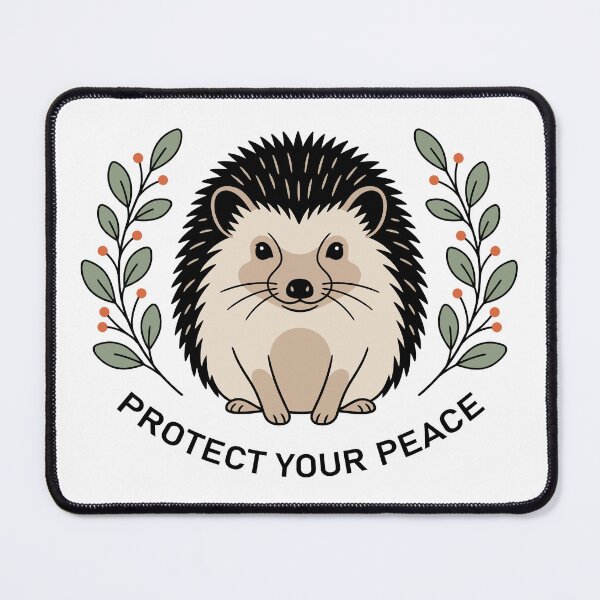 Item preview, Protect Your Peace: Minimalist Hedgehog Botanical Art designed and sold by ZUMERI.