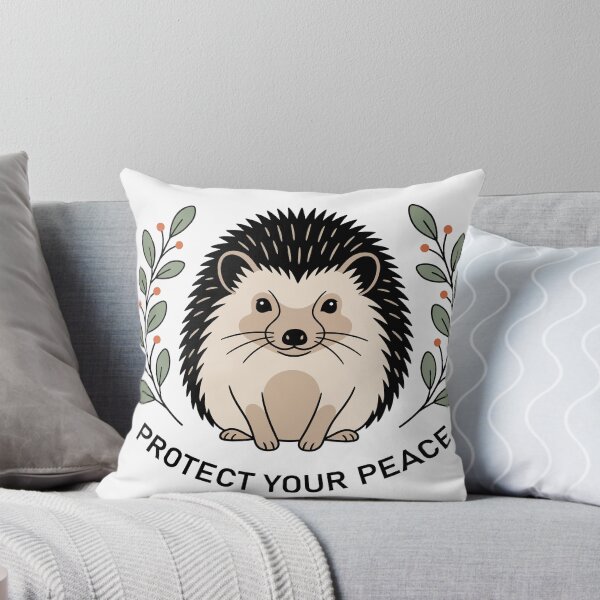 Item preview, Protect Your Peace: Minimalist Hedgehog Botanical Art designed and sold by ZUMERI.