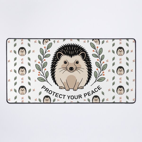Item preview, Protect Your Peace: Minimalist Hedgehog Botanical Art designed and sold by ZUMERI.