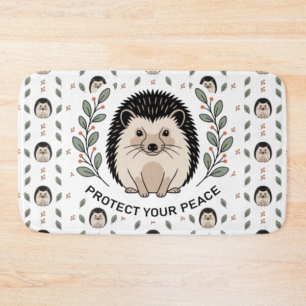 Item preview, Protect Your Peace: Minimalist Hedgehog Botanical Art designed and sold by ZUMERI.
