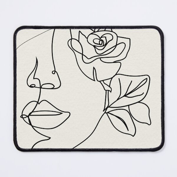 Item preview, Minimalist Woman Face Line Art with Rose and Butterfly - Abstract Female Portrait designed and sold by Mora  Lisa.