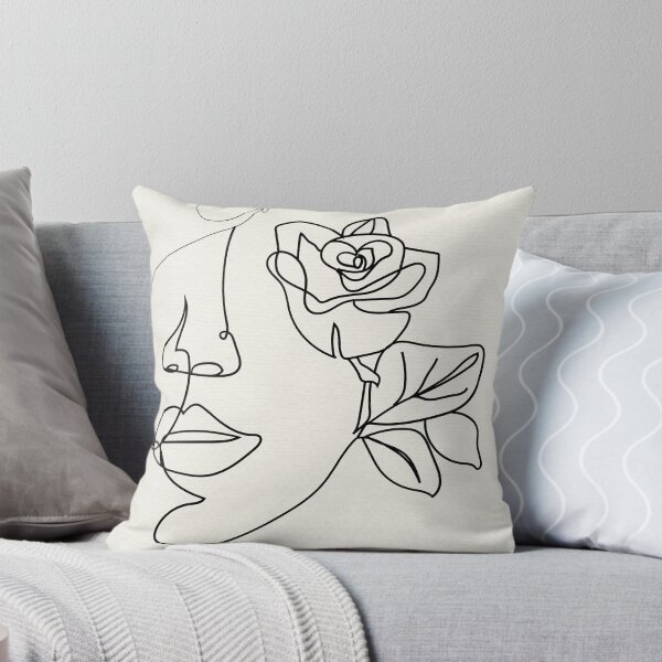 Item preview, Minimalist Woman Face Line Art with Rose and Butterfly - Abstract Female Portrait designed and sold by Mora  Lisa.