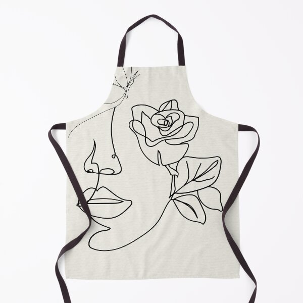 Item preview, Minimalist Woman Face Line Art with Rose and Butterfly - Abstract Female Portrait designed and sold by Mora Lisa.