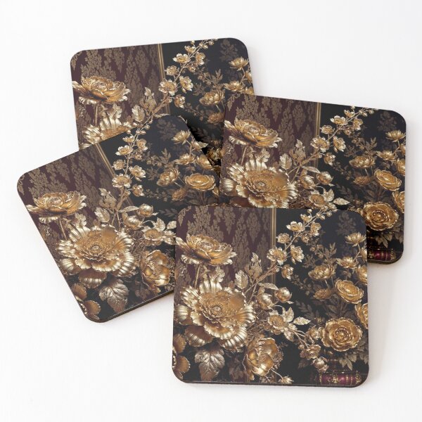 Item preview, Luxury Golden Metallic Flower Arrangement designed and sold by IntelliMindDesigns.