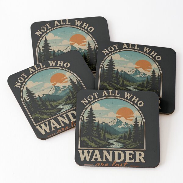 Item preview, Not All Who Wander Are Lost Vintage Mountain Nature Art designed and sold by brkydesign.