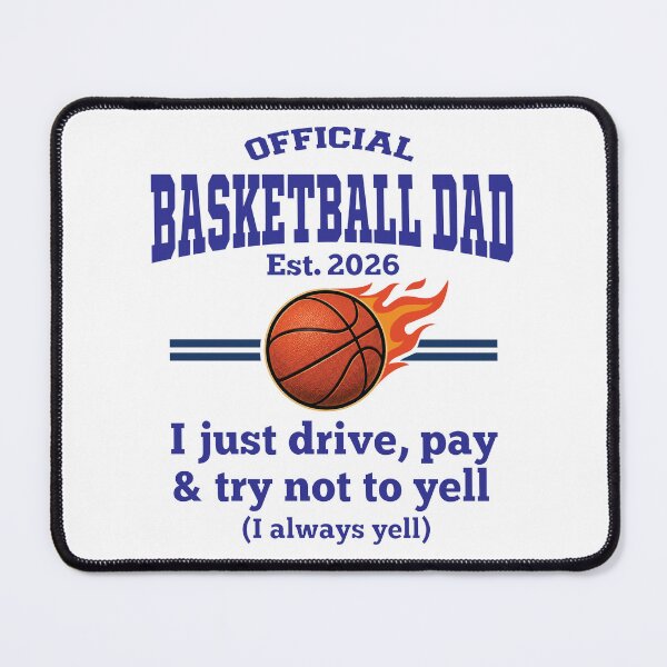 Item preview, Official Basketball Dad Est 2026 – Funny Basketball Dad Gift – I just Drive, Pay and Try Not Yell designed and sold by inkframe.