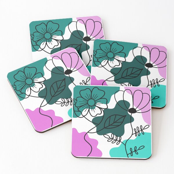 Item preview, Turquoise And Pink Boho Flower Minimalism designed and sold by Sartoris Art.