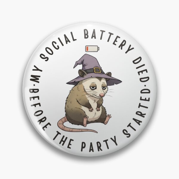 Item preview, Social Battery Halloween. My Social Battery Died Before the Party Started designed and sold by ChernotytskaArt.