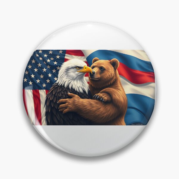 Item preview, Cute Eagle and Bear Peace Illustration designed and sold by MyTeePlace.