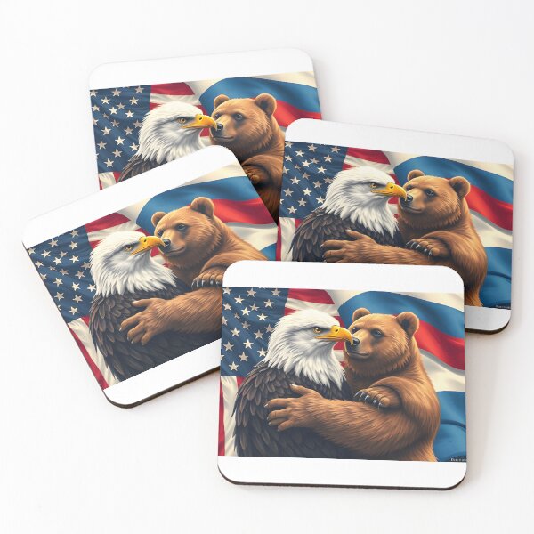 Item preview, Cute Eagle and Bear Peace Illustration designed and sold by MyTeePlace.