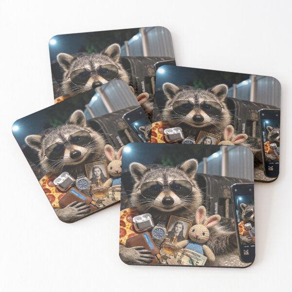 Item preview, Trash Panda Selfie Stolen Loot Raccoon designed and sold by MyE Trendz.