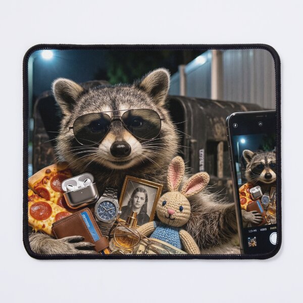 Item preview, Trash Panda Selfie Stolen Loot Raccoon designed and sold by MyE Trendz.