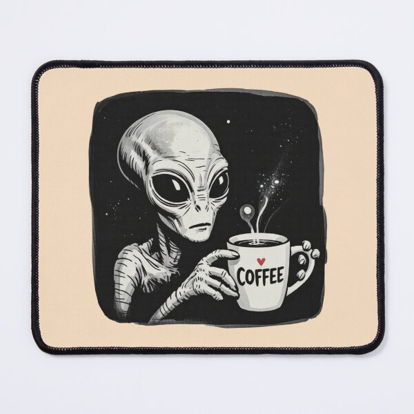 Item preview, alien drinking coffee designed and sold by 123ks.