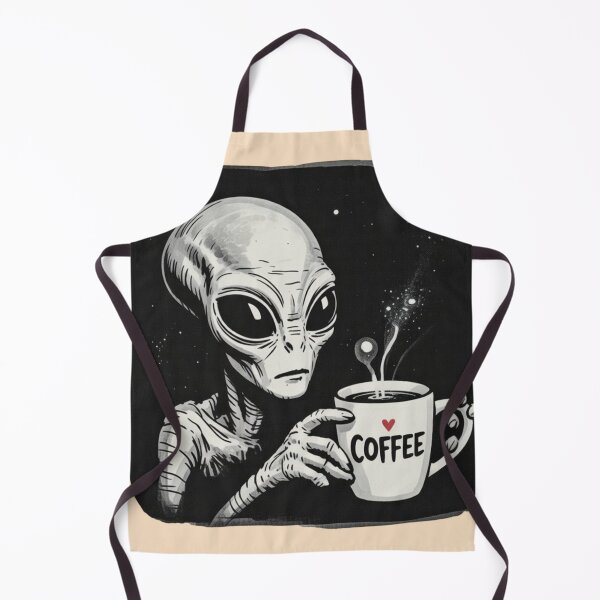 Item preview, alien drinking coffee designed and sold by 123ks.