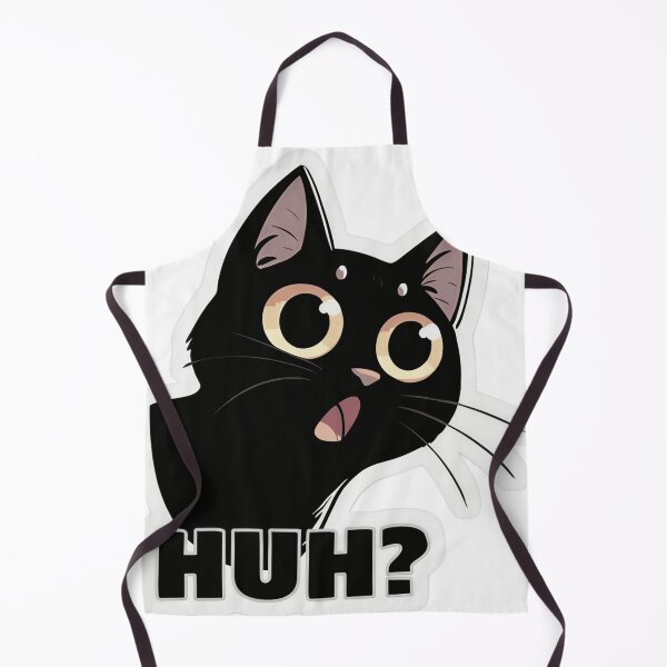 Item preview, Cute Black Cat “HUH?” Meme Sticker Design designed and sold by Aedition.