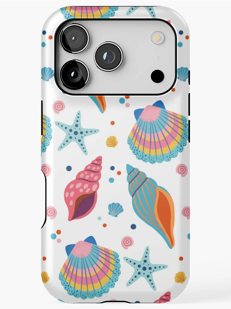 Thumbnail 1 of 4, iPhone Case, Colorful Seashell Ocean Pattern designed and sold by BetweenForms.