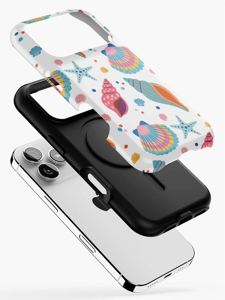 Thumbnail 2 of 4, iPhone Case, Colorful Seashell Ocean Pattern designed and sold by BetweenForms.