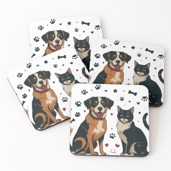 Item preview, Cute Dogs and Cats Colorful Pet Pattern designed and sold by MyTeePlace.