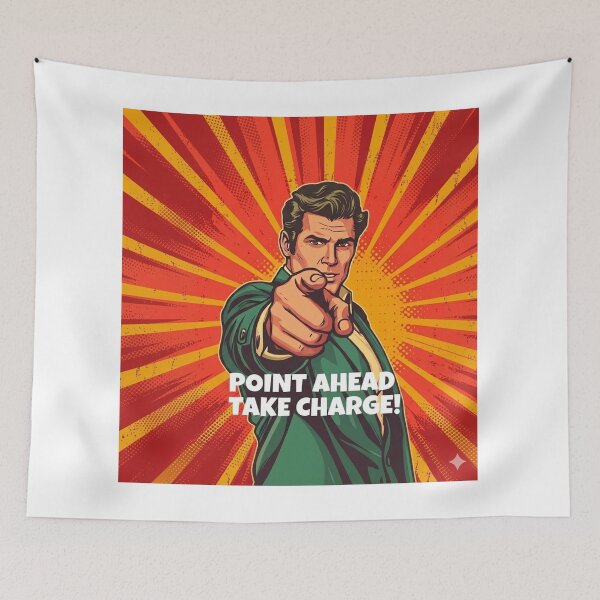 Item preview, Vintage Pop Art Man Pointing Finger Motivational Poster designed and sold by MyTeePlace.