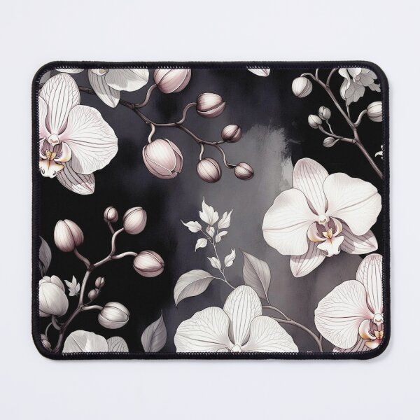 Item preview, Elegant White Orchids on Dark Background designed and sold by IntelliMindDesigns.